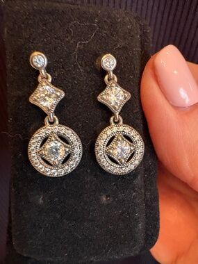 Vintage Pandora Sterling Silver drop earrings